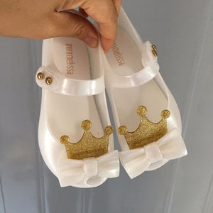 Mini Melissa Ultragirl 2019 Original Girl Jelly Sandals Crown Kids Sandals Children Beach Shoes Non-slip Melissa Toddler SH19077