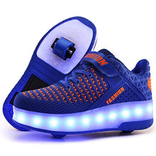 Load image into Gallery viewer, USB Charging Children Roller Skate Casual Shoes Boys Girl Automatic Jazzy LED Lighted Flashing Kids Glowing Sneakers with Wheels