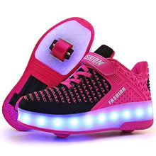 Load image into Gallery viewer, USB Charging Children Roller Skate Casual Shoes Boys Girl Automatic Jazzy LED Lighted Flashing Kids Glowing Sneakers with Wheels