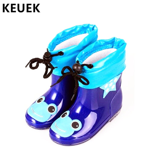 Fashion Children shoes Waterproof Rainboots PVC rubber Boys Girls Baby Cartoon shoes Antiskid Kids Water shoes 020
