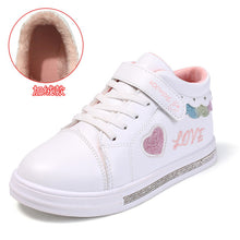 Load image into Gallery viewer, KRIATIV 2018 Autumn New Kids Shoes for Girl Toddler Slippers Tenis Infant Children Sneakers White Heart Shape Love Baby Shoe
