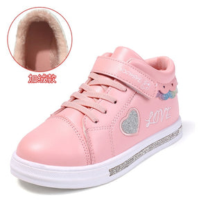 KRIATIV 2018 Autumn New Kids Shoes for Girl Toddler Slippers Tenis Infant Children Sneakers White Heart Shape Love Baby Shoe