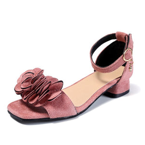 Flowers Girls Sandals 2019 Beach Children'S Shoes Princess Kids Sandals Summer Shoes Girl High Heels 4 5 7 8 9 10 11 12 Year Old